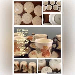 Franciscan Leaf Design Mug and saucers sets